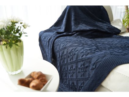 hebká merino deka modrá