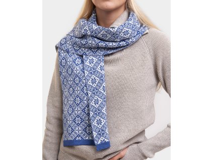 modrobílá  merino šála