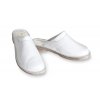 ortopedické pantoflé kožené bílé