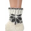 Ručně pletené ponožky 100% ovčí vlna bílá, s vločkou 5