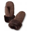 Dámské kožené rukavice "Exclusive", tmavě hnědé s kožešinou