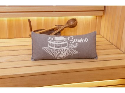 Bavlnený vankúšik do sauny 50 x 22 cm, svetlo šedá