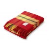 Vlnený pléd so strapcami, červeno-žltá 5