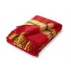 Vlnený pléd so strapcami, červeno-žltá 5