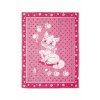Jednostranná deka detská bavlna, 100x140 cm, růžová kočka (6)