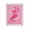 Jednostranná deka detská bavlna, 100x140 cm, růžová kočka