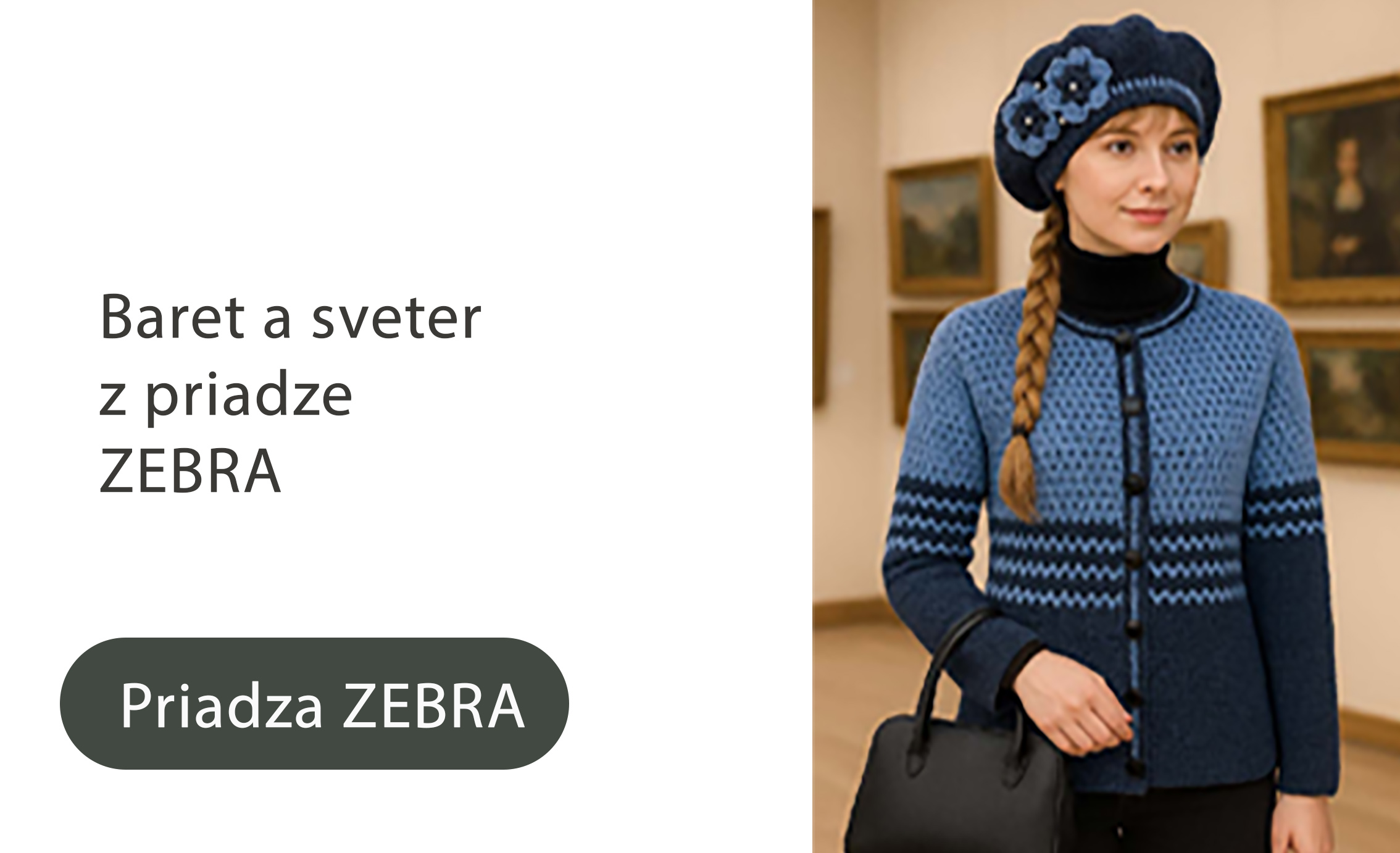 Baret a sveter z priadze ZEBRA