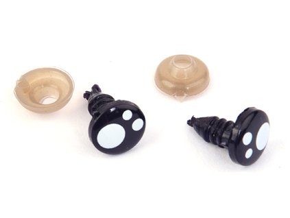 Oczka 10 mm czarno-biały