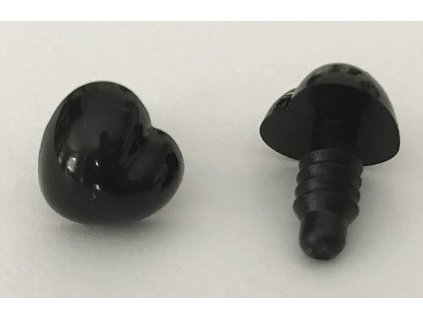 Noštek 13x12 mm čierne lesklé srdce