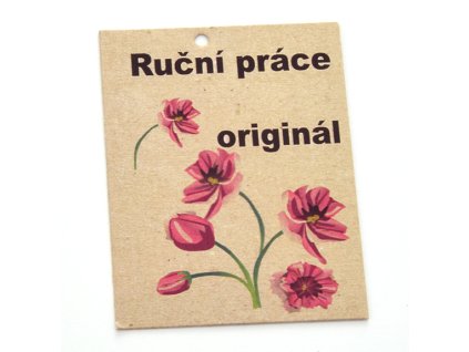 Tabliczka papierowa RUČNÍ PRÁCE 50x70 mm