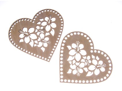 Dno - víko překližkové srdce květinové 1