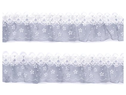 Trim ruffled with lace 30mm / 3m