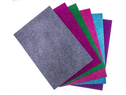 Pěnová guma Moosgummi s glitry 20x30 cm 1