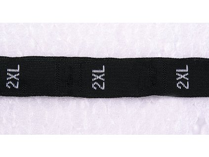Textilní etiketa s velikostí černá 12mm/1m 1