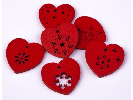 Wooden heart decoration 28 mm