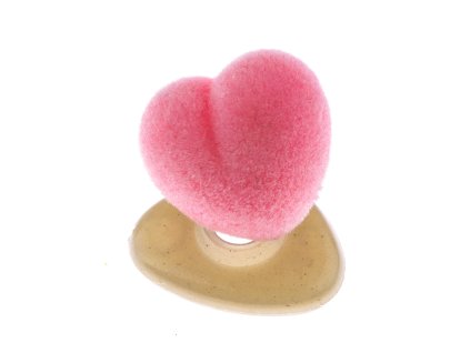 Čumáček plyšový srdce růžové 1