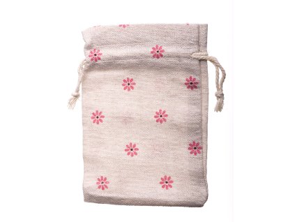 Linen bag flowers 95x135mm