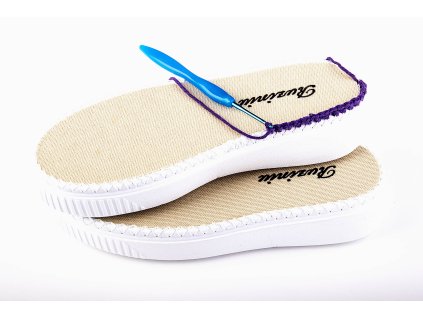 Podrážka pro háčkované boty bílá 1