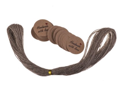 Labels HAND MADE with string 30mm/100 pcs