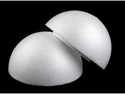 Styrofoam sphere ?14,5 cm hollow sphere, 2 parts
