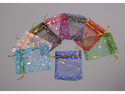Pytlík organza hvězdy 70x90 mm