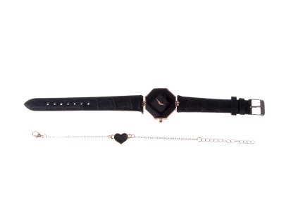 Watch with a black chain