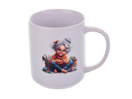 Ceramiczny kubek z nadrukiem dzianinowym