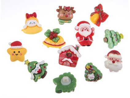 Vianočný gombík plastový mix