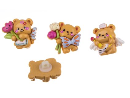 Knoflík plastový medvídci mix