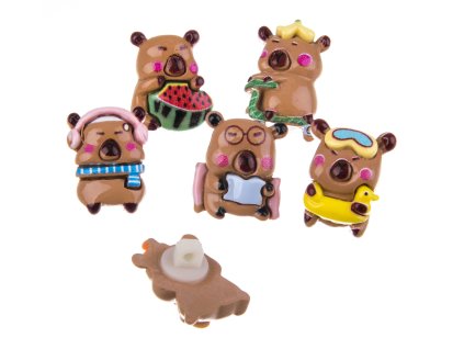 Gombík plastový kapibara mix