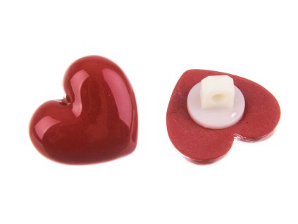 Knoflík plastový srdce 20 mm
