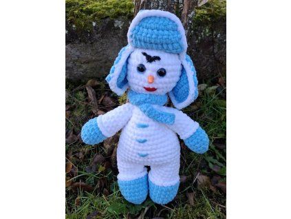 Snowman with a blue hat