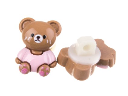 Plastic teddy bear button