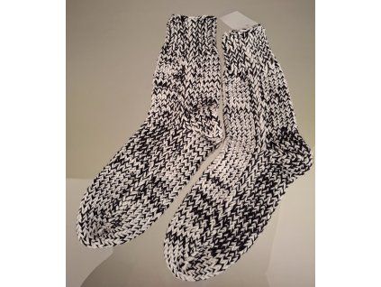 Knitted socks black and white