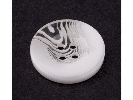 Knoflík 23 mm bílý mramor
