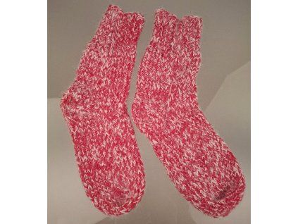 Knitted socks red and white