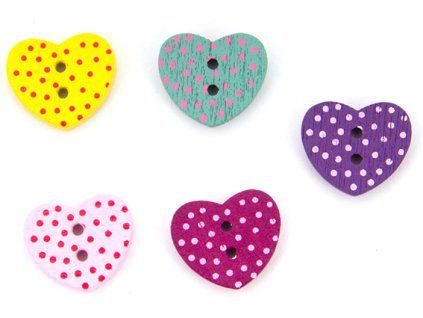 Knoflík 15x13 mm srdíčko 1