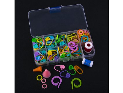 MIX pomocný zatvárací špendlík,koncovky, počítadlo rad/204ks