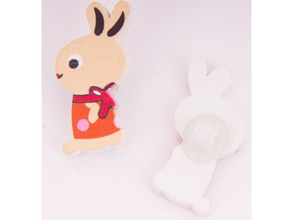 Button 33x16 mm rabbit with bow