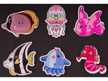 Button 38x17 mm sea MIX