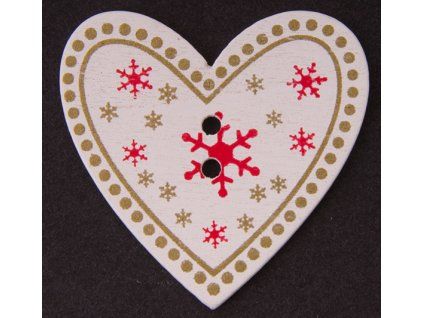 Button 33x35 mm heart