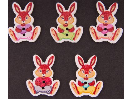 Button 27x22 mm rabbit MIX