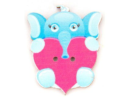 Button 32x26 mm elephant
