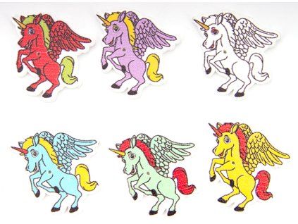 Button 35x28 mm winged horse MIX