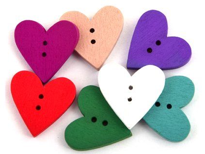 Gombík 23x24 mm srdce MIX