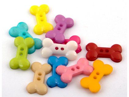 Button 10x18 mm bone MIX
