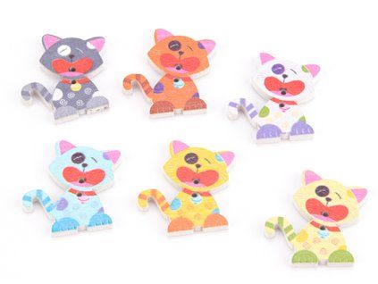 Button 26x31 mm cat MIX