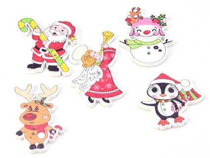 Button 25-30 mm Christmas MIX