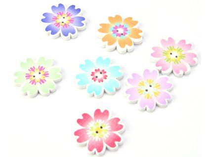 Knoflík 25 mm kytka MIX