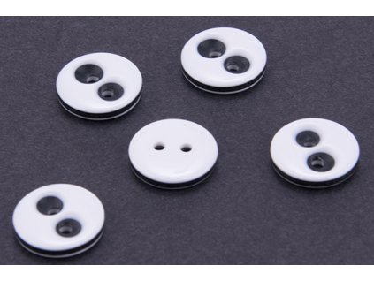 Knoflík 13 mm černobílý kulatý